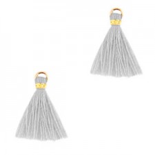 Quaste Ibiza Style 1.5cm Gold - cloud grey